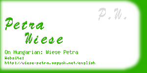petra wiese business card